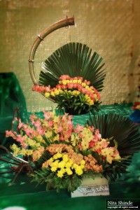 This Flower Arrangement  presented the fierce  nature and the glorious color of Chhatrapati SHIVAJI Maharaj